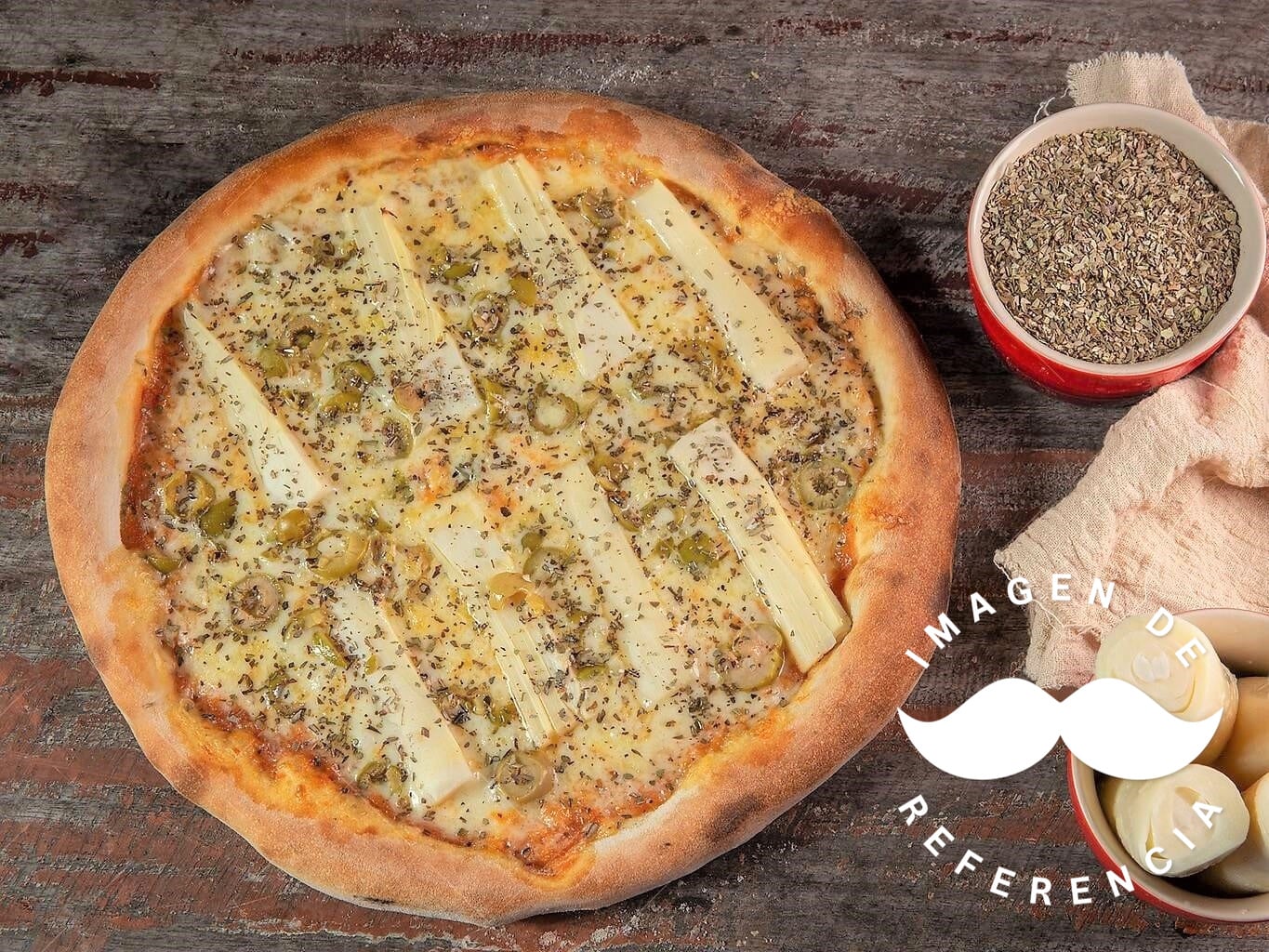 Pizza Roquefort con Palmitos Grande